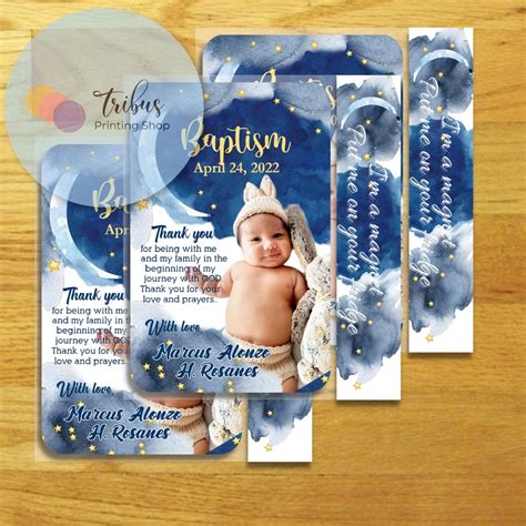 Moon and Stars Ref Magnet (Baptismal, Christening, Dedication .